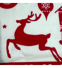 Tissus en coton de Noël au mètre, 160 cm motif Scandinave Rouge-Blanche