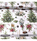 Vánoční bavlněná látka, metráž, šíře 160 cm, Vánoční strom