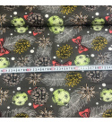 Świąteczna tkanina bawełniana wzór 22 kolor grafitowy