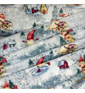 Christmas cotton fabric, by the meter, width 160 cm, pattern Christmas on Grey