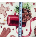 Tissus en coton de Noël au mètre, 160 cm motif Noël blanche