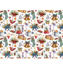 Vánoční bavlněná látka, metráž, šíře 160 cm, Vánoční vzor na Bílém