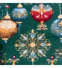 Tissus en coton de Noël au mètre, 160 cm motif Boules de Noël vert