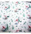 Christmas cotton fabric, by the meter, width 160 cm, Christmas pattern on White