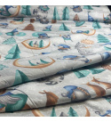 Christmas cotton fabric, by the meter, width 160 cm, Christmas pattern on Gray