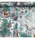 Vianočný vzor bavlnenej látky vzor Příroda, farba Zelená, metráž 160 cm 