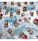 Vianočný bavlnenej látky vzor Vianoce na Bielom, metráž 160 cm