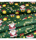 Christmas cotton fabric, by the meter, width 160 cm, color green