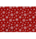 Vánoční bavlněná látka, metráž, šíře 160 cm, Vánoční hvězdy na Červeném