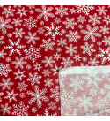 Vianočný vzor bavlnenej látky Vianočné Hviezdy na Červenom, metráž 160 cm