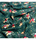 Christmas cotton fabric, by the meter, width 160 cm, Christmas pattern on Green