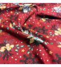 Christmas cotton fabric, by the meter, width 160 cm, Christmas motif on Red