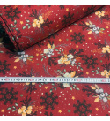 Świąteczna tkanina bawełniana wzór Motyw Świąteczne na czerwonym tle