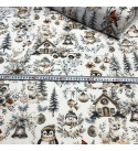 Świąteczna tkanina bawełniana wzór 06 na białym tle