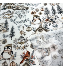 Vianočný bavlnenej látky vzor Vianoce na Bielom, metráž 160 cm