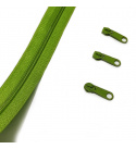 Fermeture à glissière en spirale vert 5 mm au métre