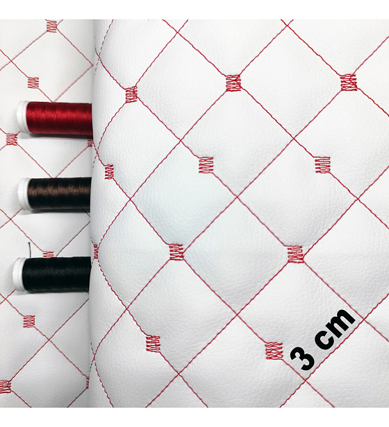 Ekokůže prošívaná MIX 3x3 cm barva Bílo-Červená 1,2 m x 0,8 m