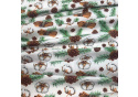 Christmas cotton fabric, by the meter, width 160 cm, Fir Cones on White
