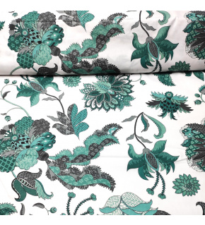 Bavlněná látka 100% bavlny, 125 g/m², šíře 160 cm, poviev bílé-zelený