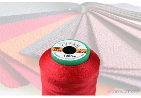Čalounická šicí nitě TYTAN 60E 1000 m červená barva 02522