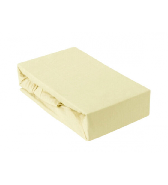 Prostěradlo s gumou 160x200 cm Jersey, barva Vanilková