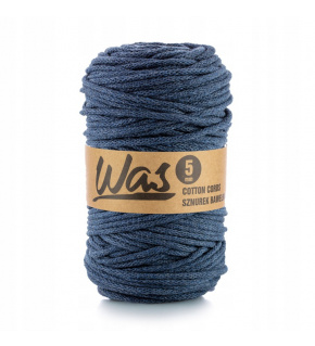 Bavlněná šňůra 5mm, 100m, denim 300