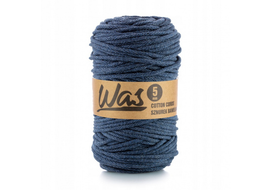 Bavlněná šňůra 5mm, 100m, denim 300