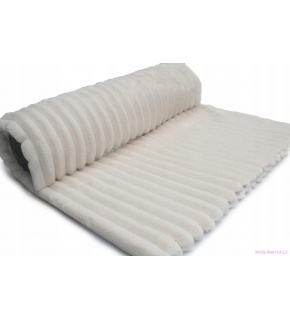 Látka mínky proužky, 300 g/m², šíře 160 cm, metráž, ecru Látka mínky proužky, 300 g/m², šíře 160 cm, metráž, ecru