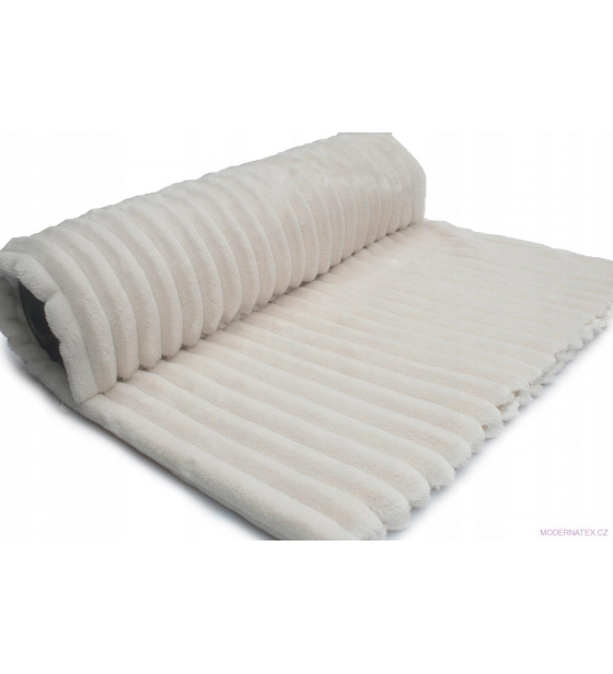 Minky látka PROUZKY barva ECRU