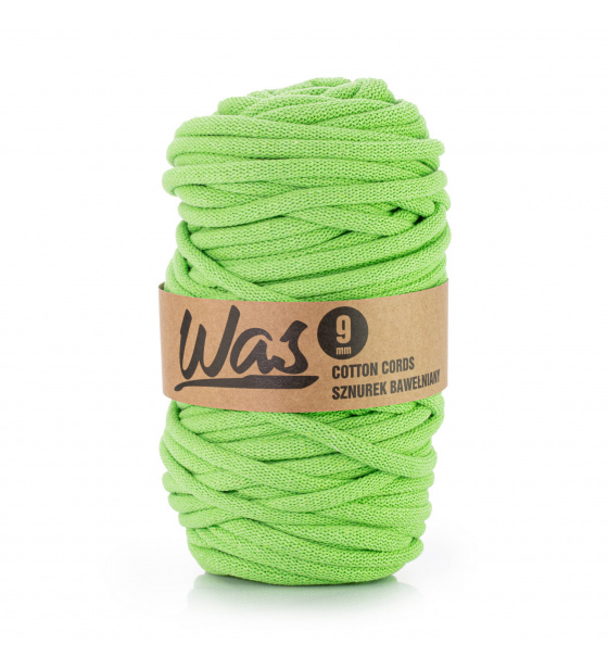 Bavlněná šňůra 9mm, 50m, světle zelená 200