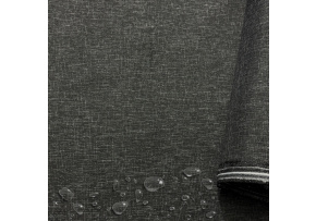 Vodoodpudivá látka Imitace lnu, 220 g/m², šíře 160 cm, černá kostka