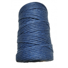 Šňůra pletená bavlněná barva modrá 40 m