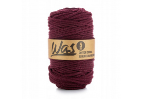 Bavlněná šňůra 5mm, 100m, barva burgund 180