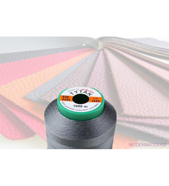 Čalounická šicí nitě TYTAN 60E 1000 m  tm. šedé barva 2680 