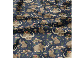 Bavlněné látky, metráž. Mamuti na Granátovém