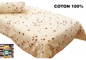 Krepové povlečení na zip, barva Béžová, 140x200 cm