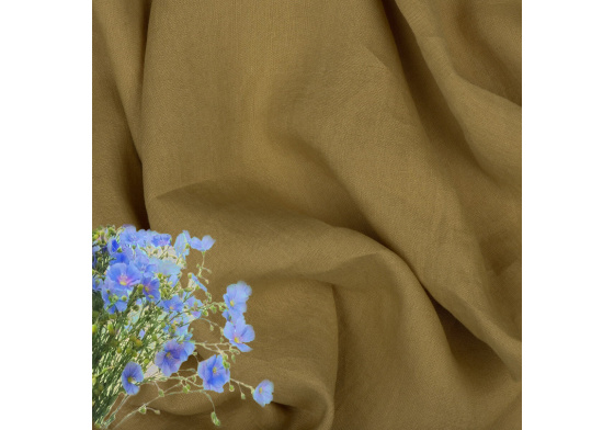 Lněná přírodní látka Julia barva hořčice 154 grm2 8342