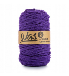 Bavlněná šňůra 5mm, 100m, fialová 140