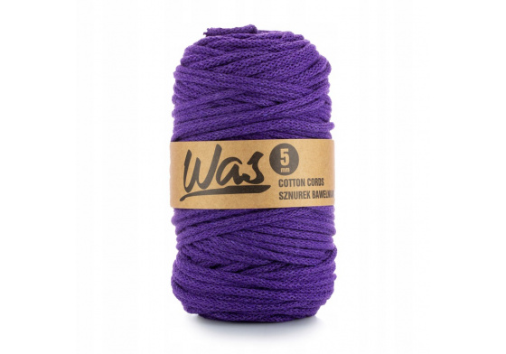 Bavlněná šňůra 5mm, 100m, fialová 140