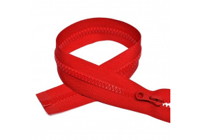 Zip kostkový 5 mm 65 cm dělitelný Červený