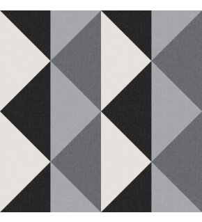 Velurové potahové látky s potiskem, Trojúhelníky Šedé a Černé