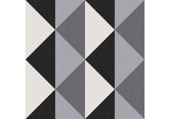 Velurové potahové látky s potiskem, Trojúhelníky Šedé a Černé