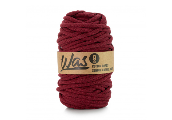 Bavlněná šňůra  9mm, 50m, bordo 170