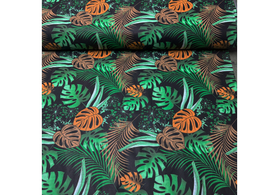 Bavlněná látka Palma na Černém