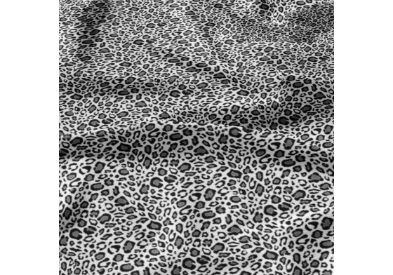 Bavlněná látka Leopard Šedý