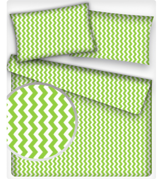 Dekorační dětské bavlněné látky metráž Cikcak barva zelená