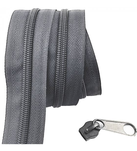 Zip spirálový grafit 5 mm metráž