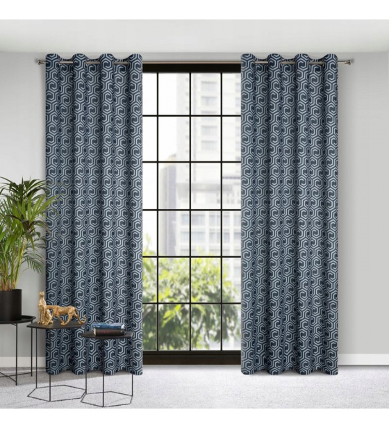 Rideaux motifs Juliet couleur graphite 140 x 250 cm 