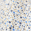 Dekorační dětská bavlněná látka vzor kytičky modro-šedé na bílém