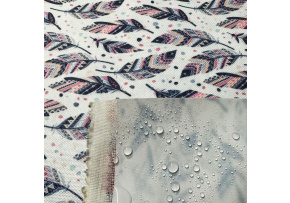 Nepromokavá látka Kodura PVC zátěr 600D, 360 g/m², šíře 150 cm, pírka na světle mentolovém